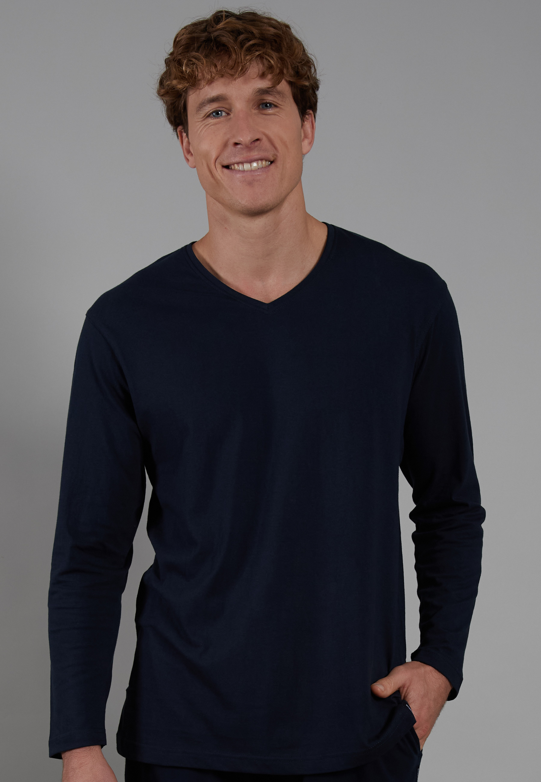 CECEBA Herren Shirt blau uni