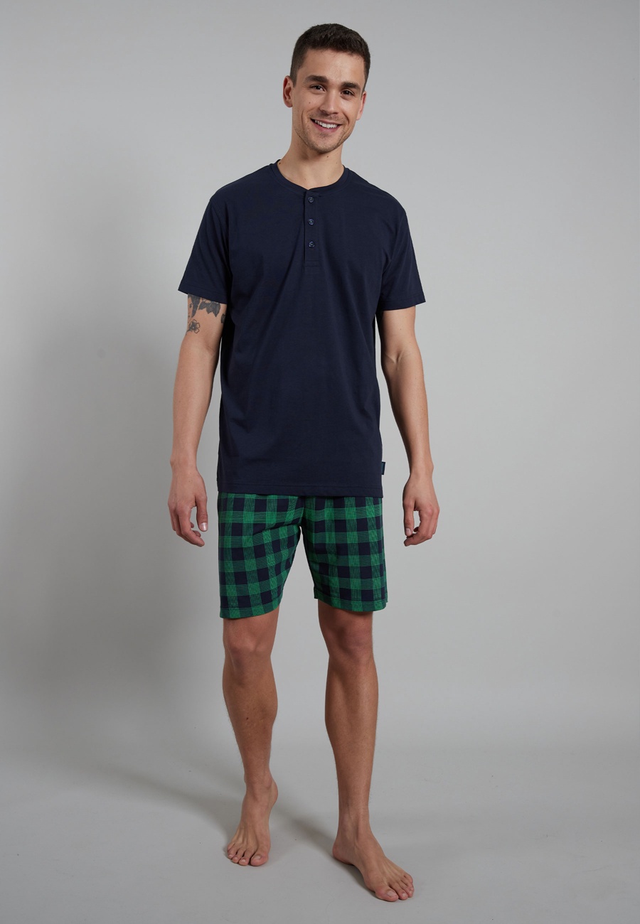 CECEBA Herren Shorty blau uni