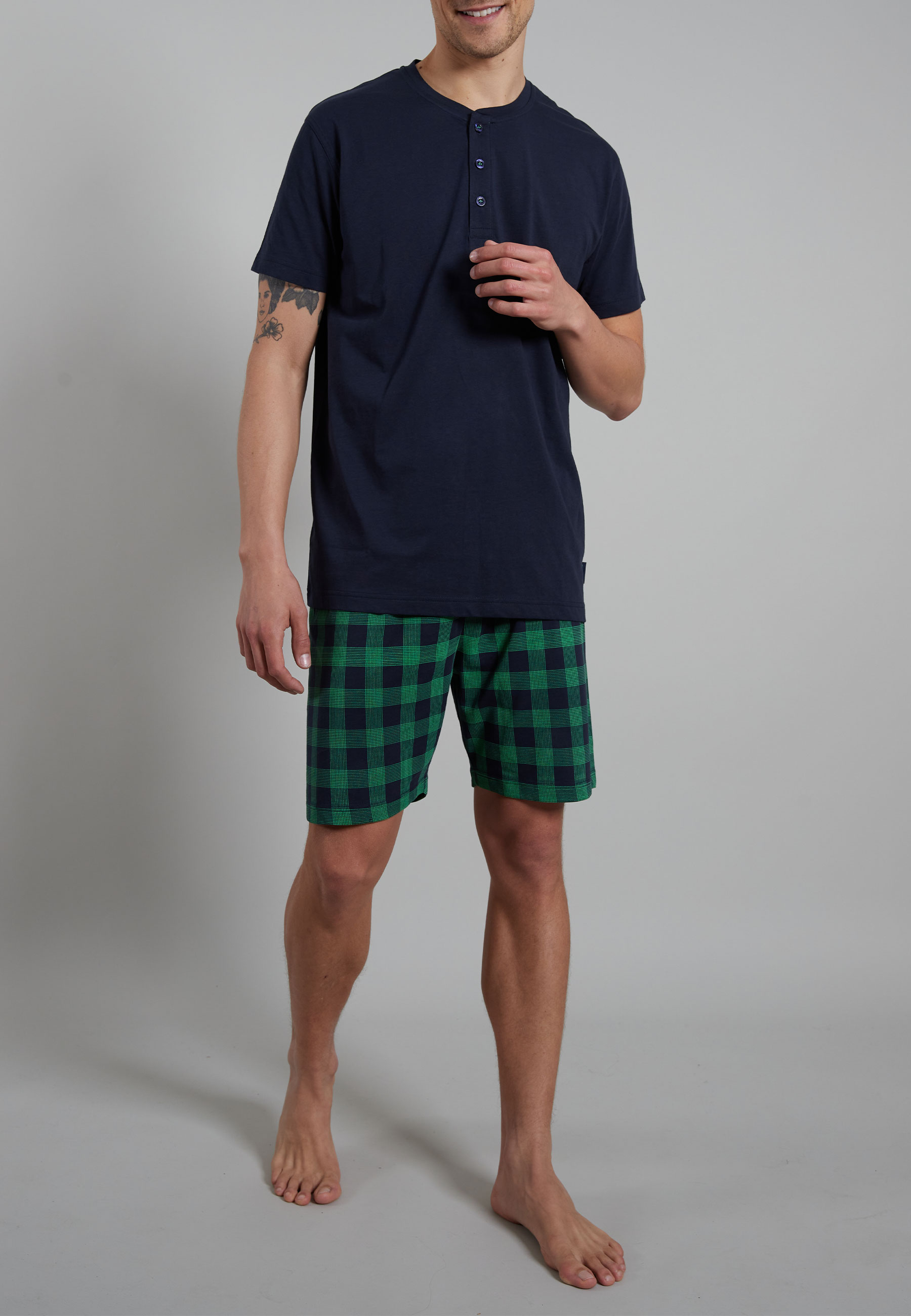 CECEBA Herren Shorty blau uni