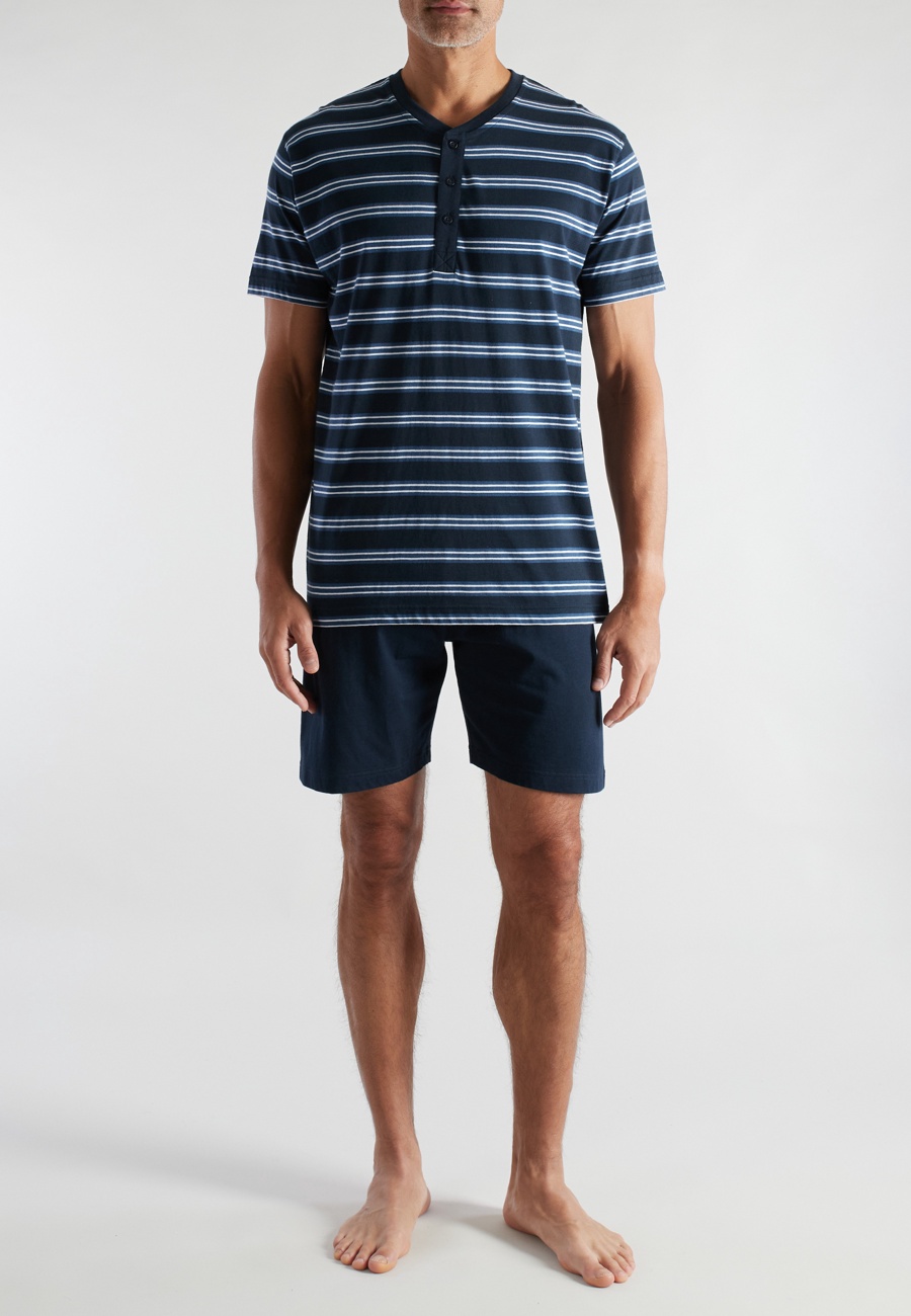 CECEBA Herren Shorty blau quergestreift