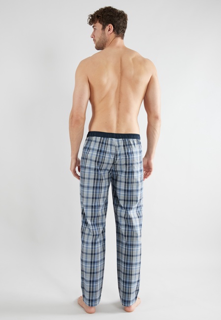 CECEBA Herren Lange-Hose blau kariert