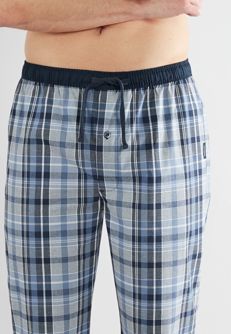 CECEBA Herren Lange-Hose blau kariert