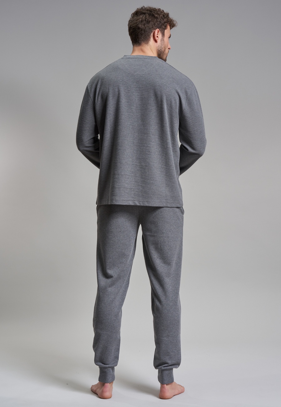 CECEBA Herren Pyjama grau uni