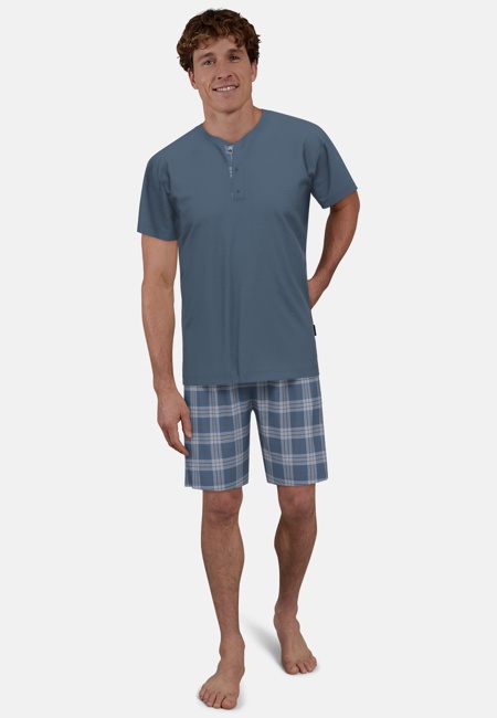 CECEBA Herren Shorty blau kariert