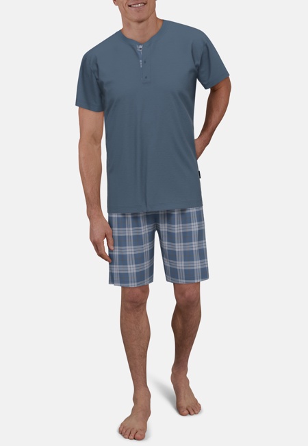 CECEBA Herren Shorty blau kariert