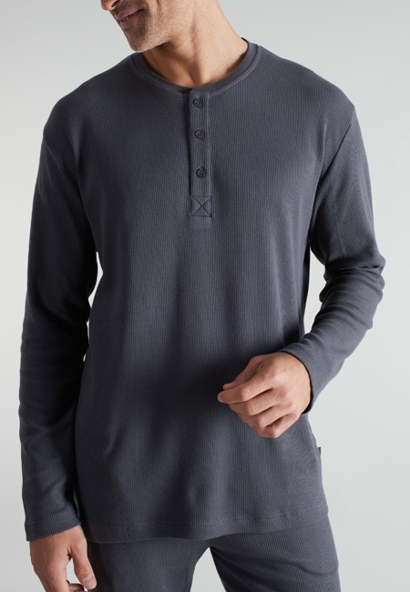 CECEBA Herren Pyjama grau uni