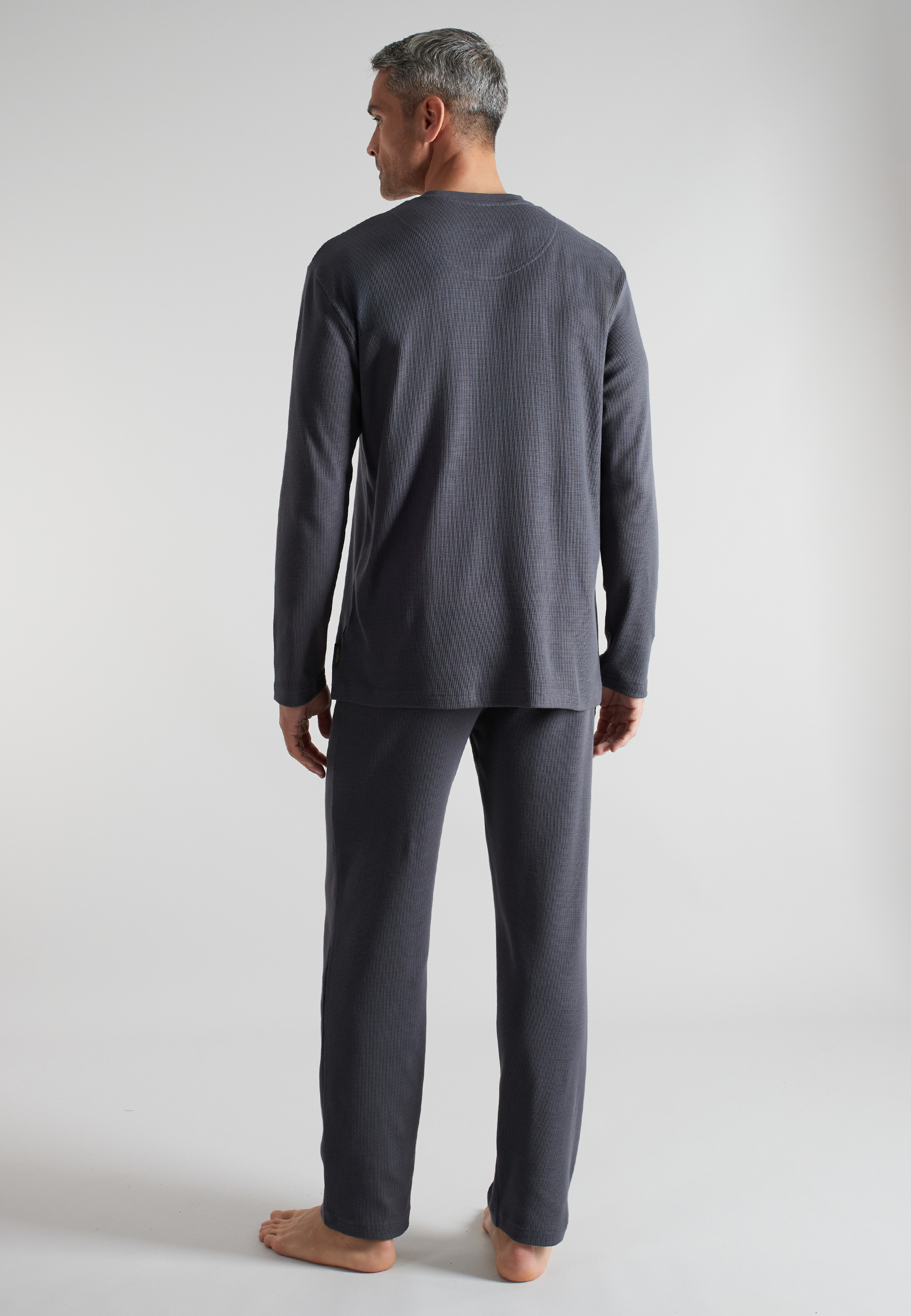 CECEBA Herren Pyjama grau uni