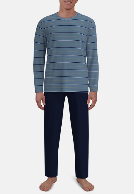 CECEBA Herren Pyjama blau quergestreift