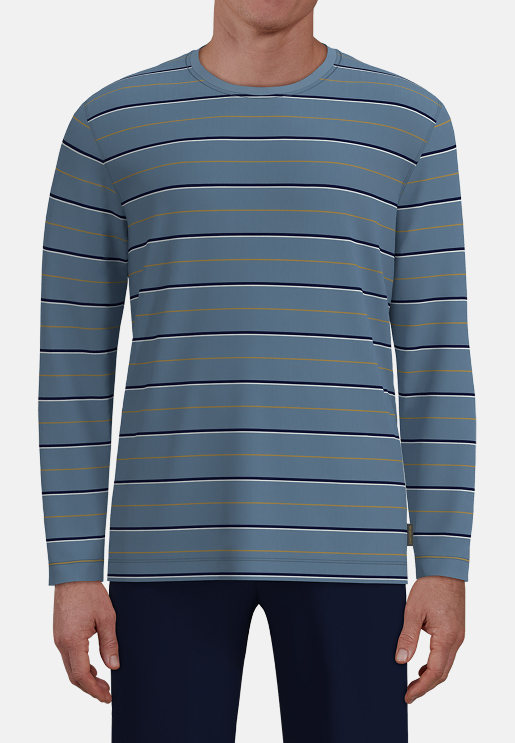 CECEBA Herren Pyjama blau quergestreift