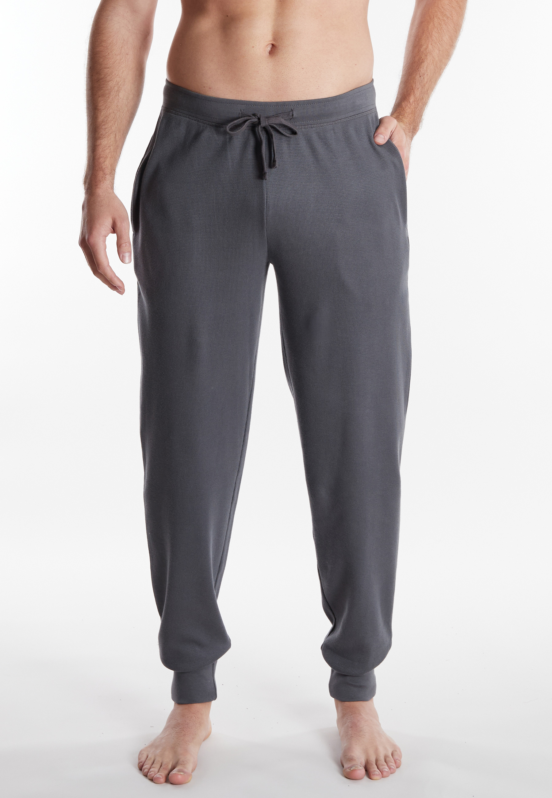CECEBA Herren Lange-Hose grau uni