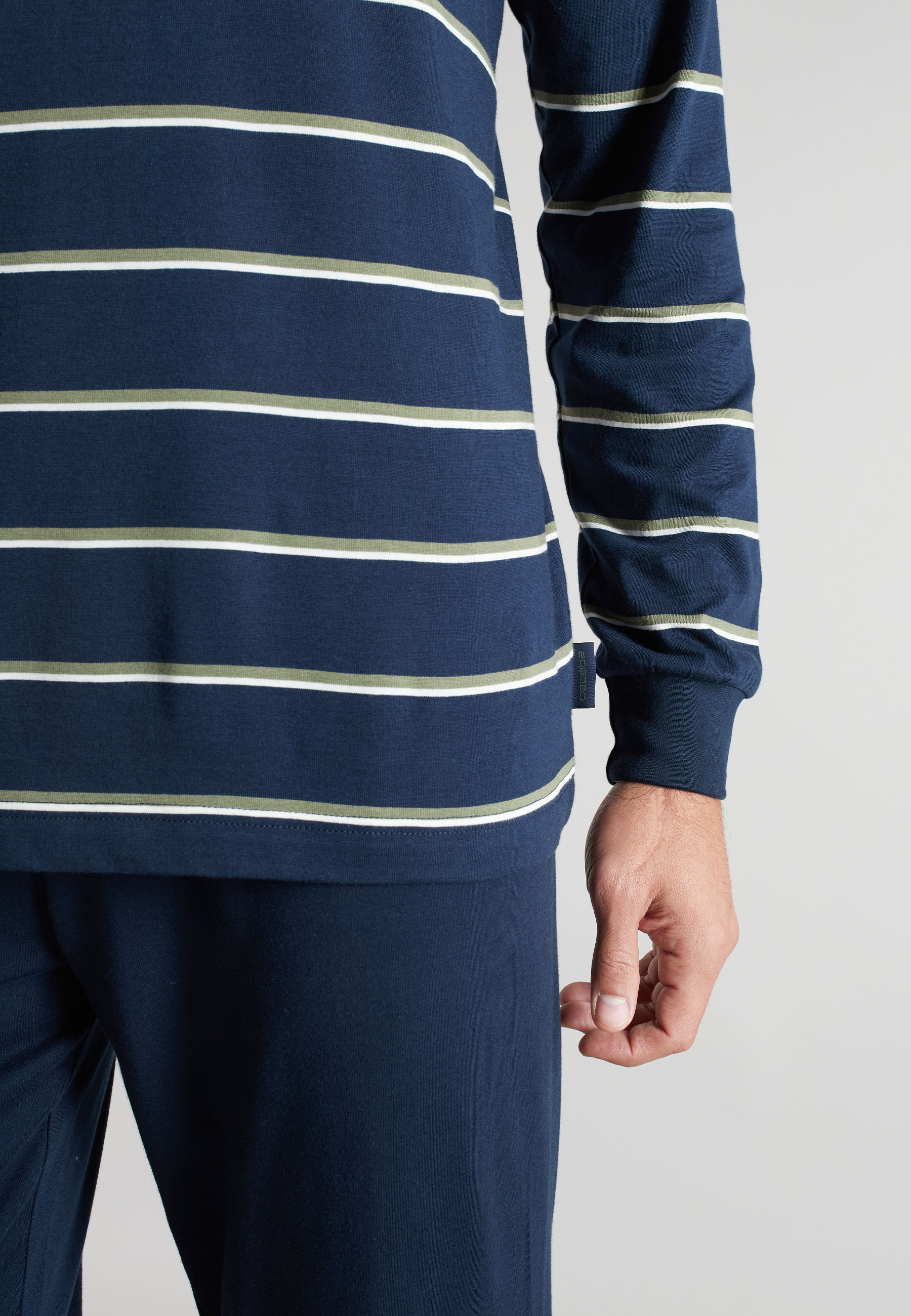 CECEBA Herren Pyjama blau quergestreift