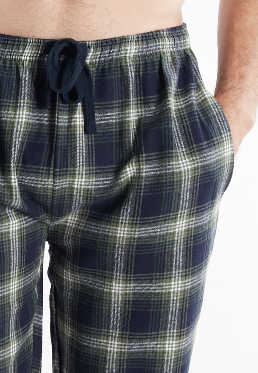 CECEBA Herren Lange-Hose grün kariert