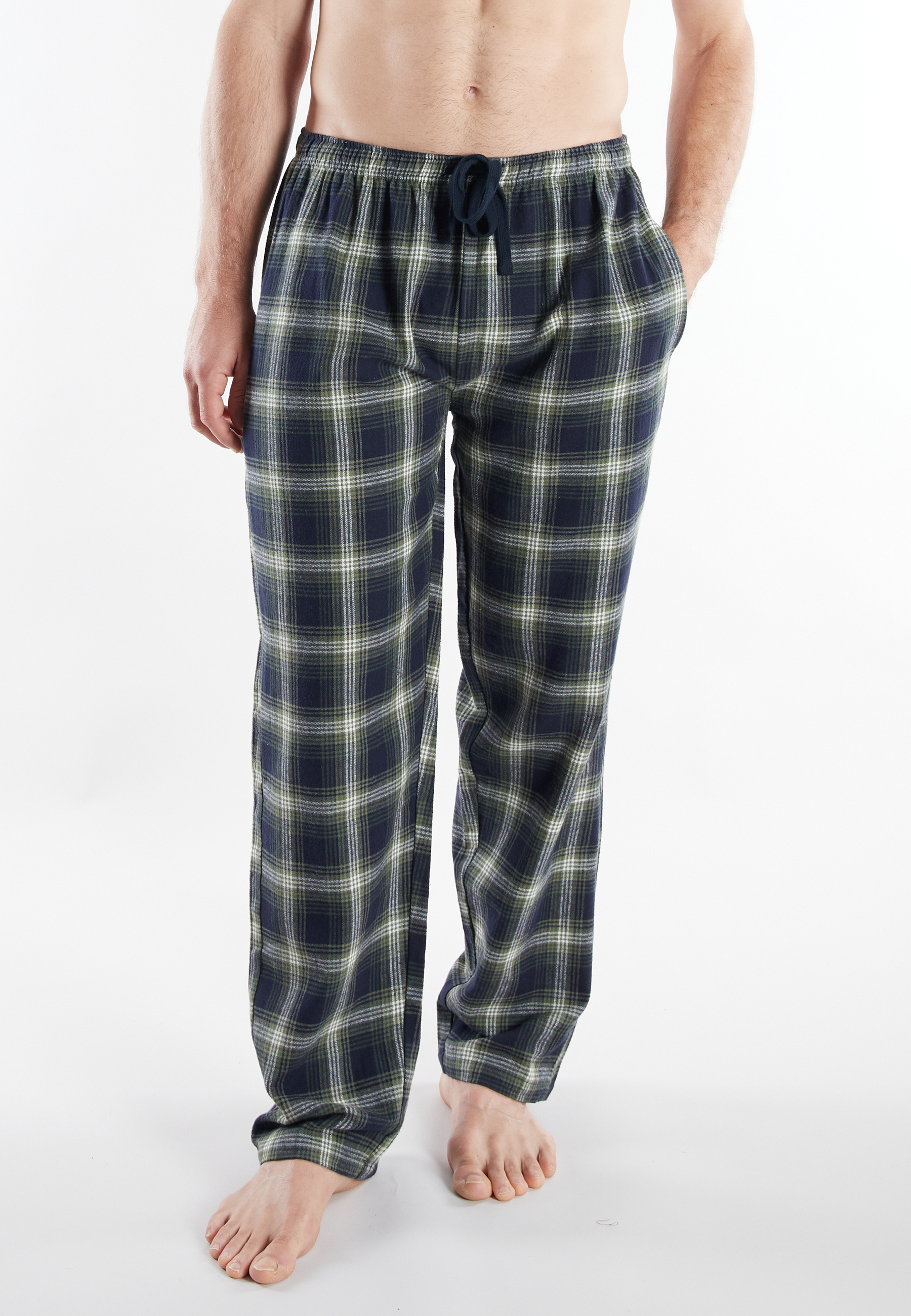 CECEBA Herren Lange-Hose grün kariert