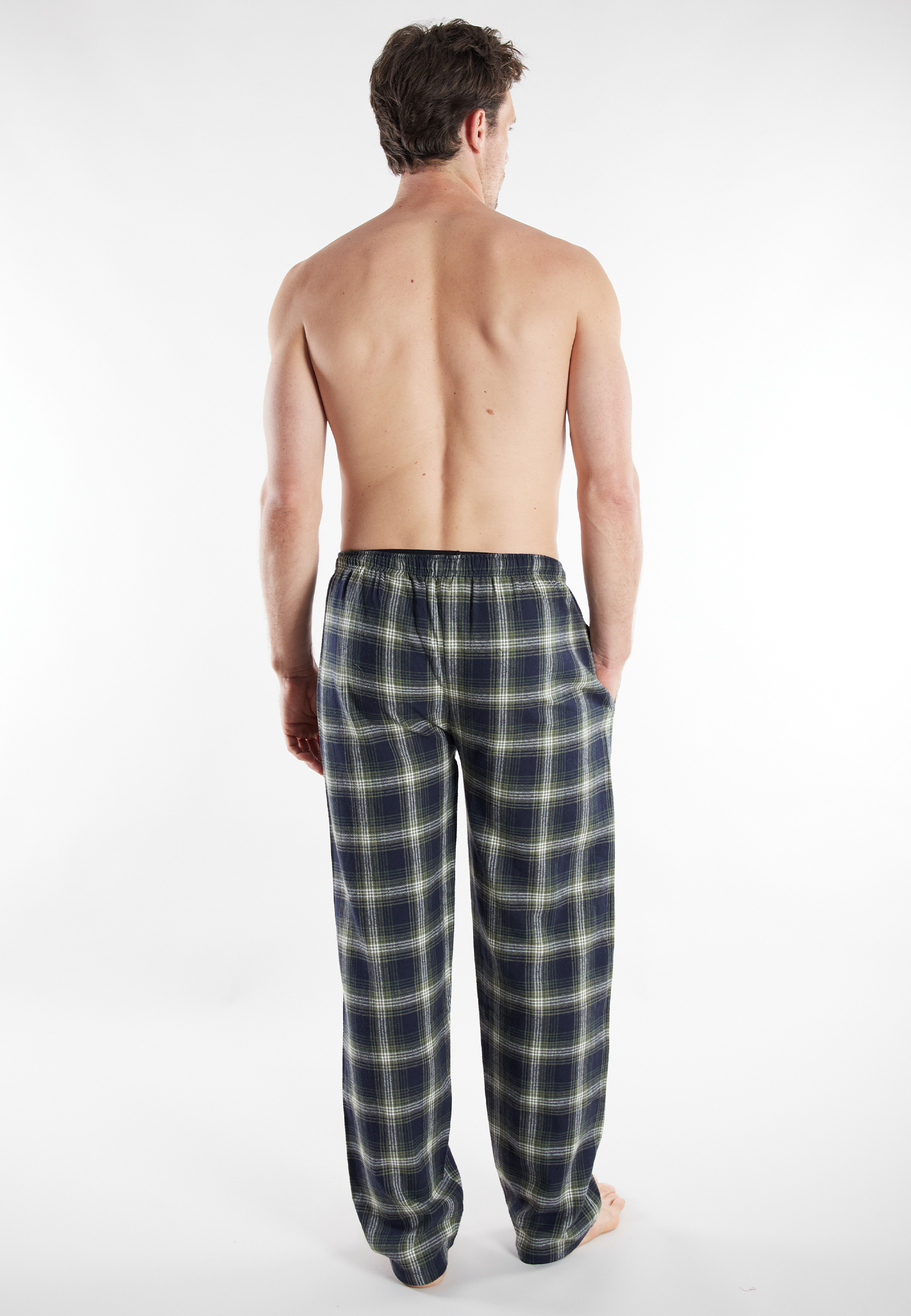 CECEBA Herren Lange-Hose grün kariert