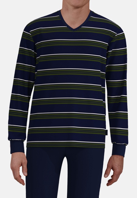 CECEBA Herren Pyjama blau quergestreift