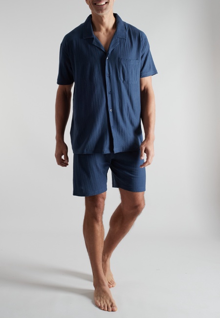 CECEBA Herren Shorty blau uni
