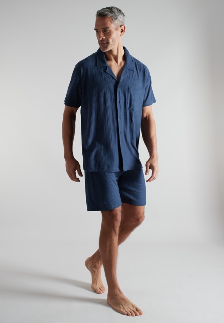 CECEBA Herren Shorty blau uni
