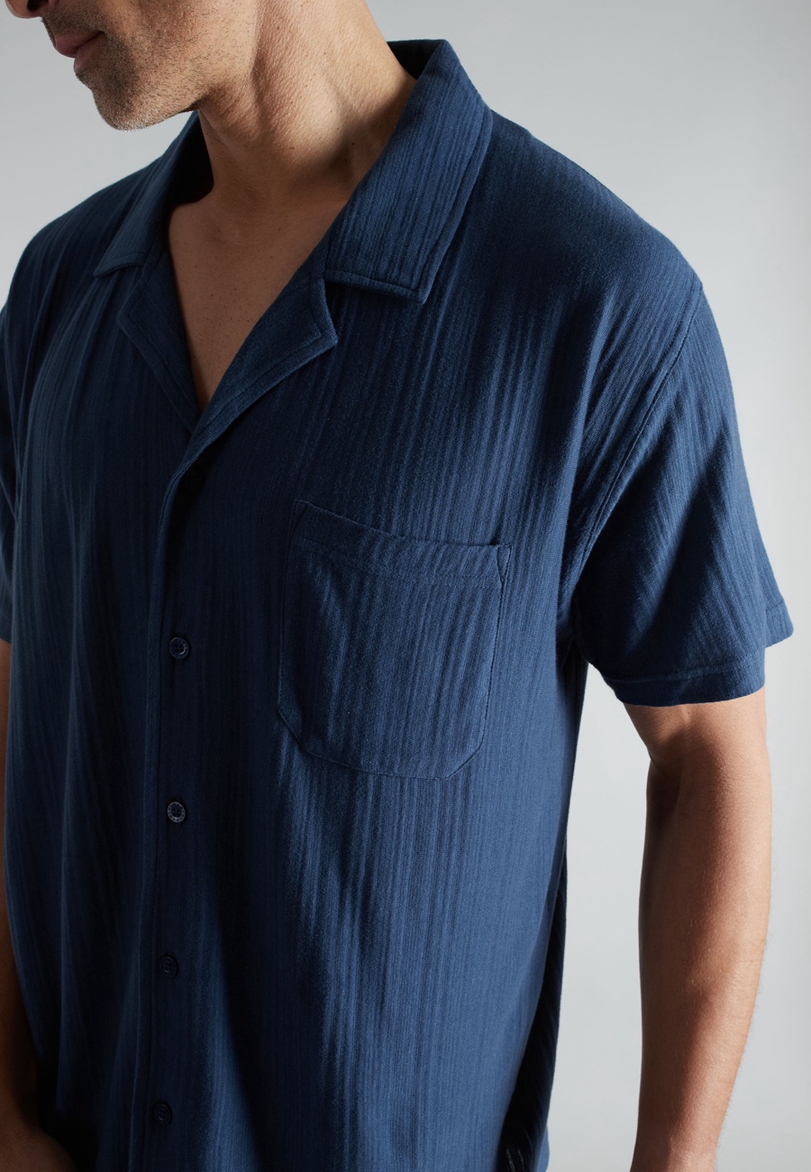 CECEBA Herren Shorty blau uni