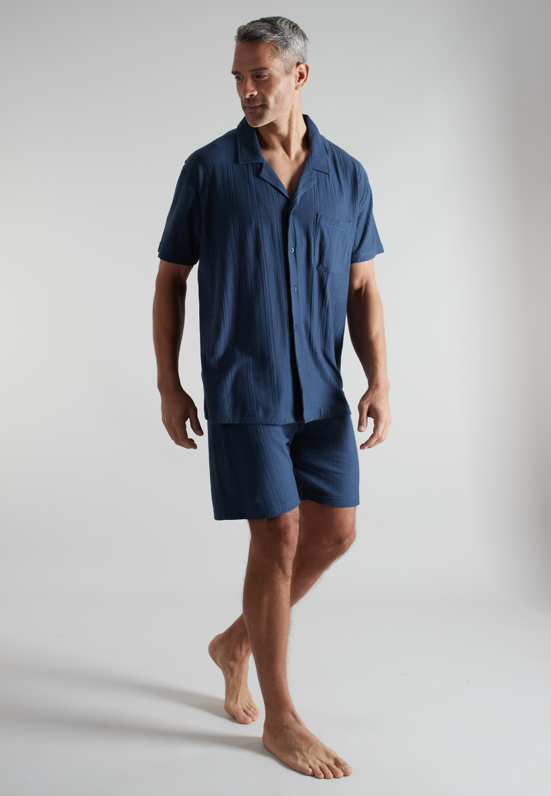 CECEBA Herren Shorty blau uni