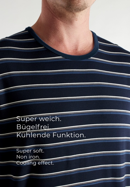 CECEBA Herren Shorty blau quergestreift