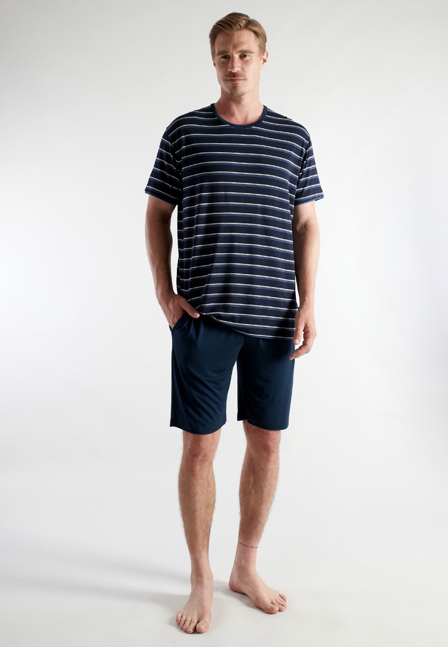CECEBA Herren Shorty blau quergestreift