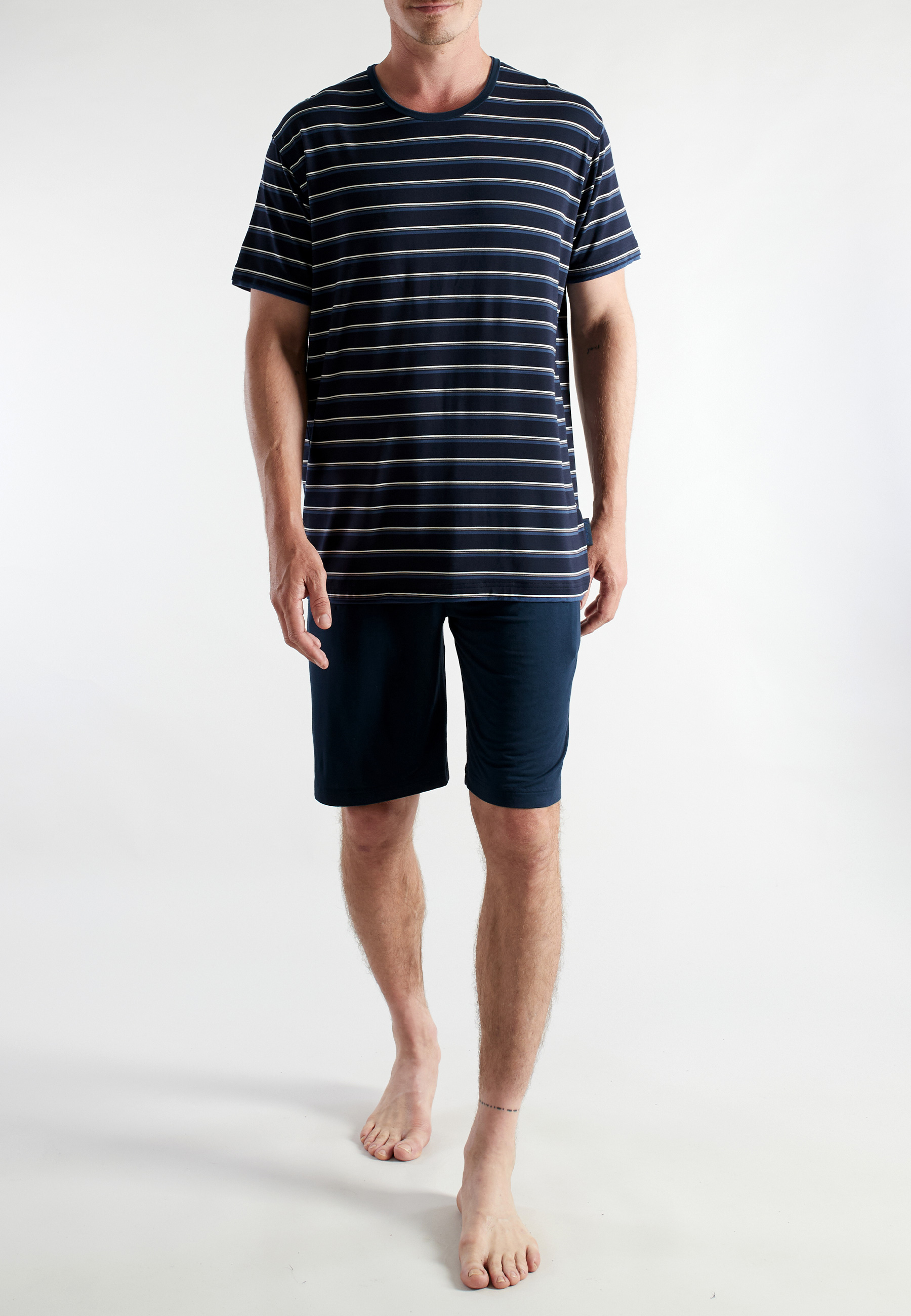 CECEBA Herren Shorty blau quergestreift