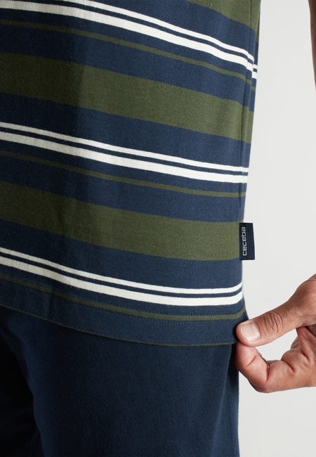 CECEBA Herren Shorty grün quergestreift