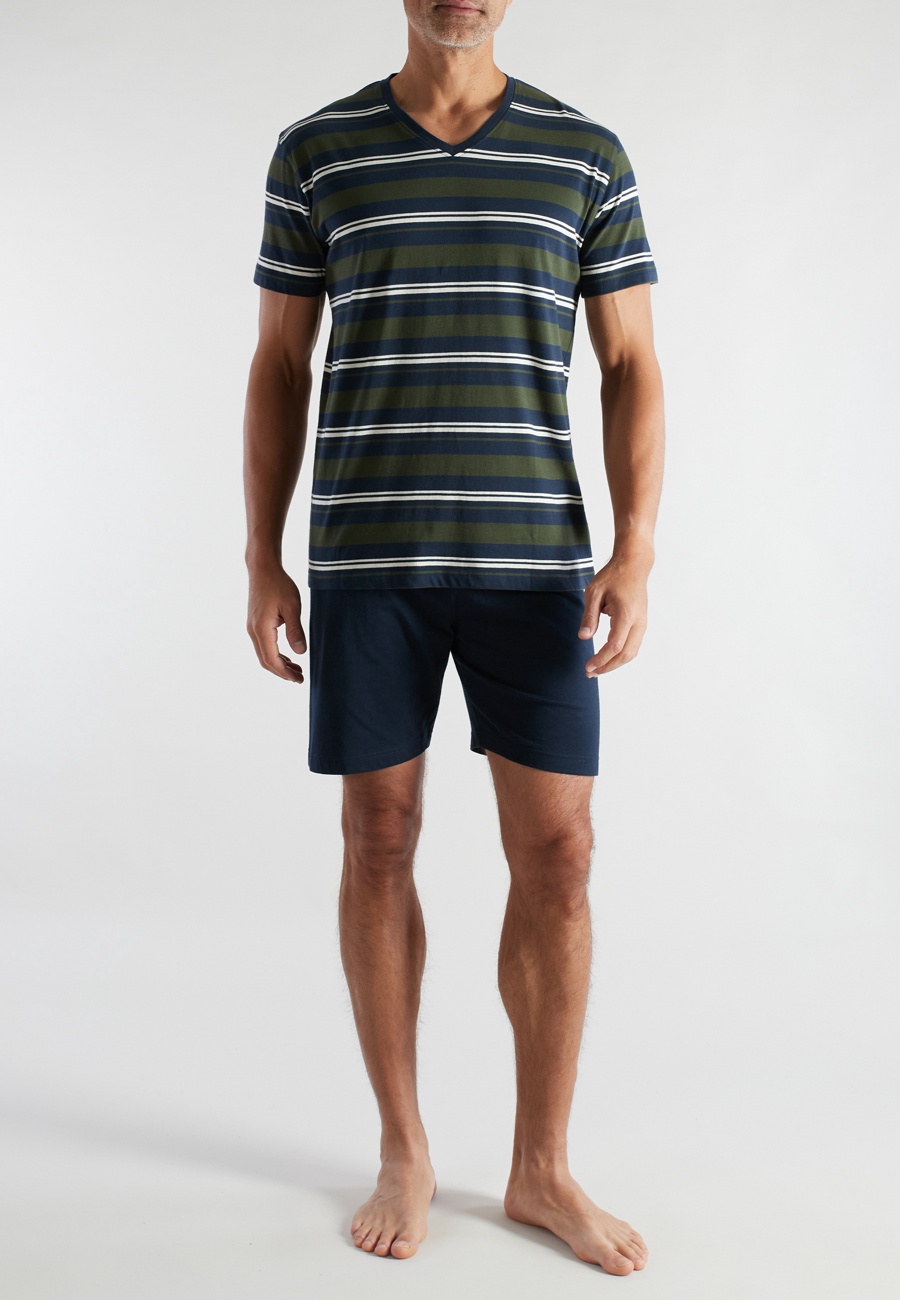 CECEBA Herren Shorty grün quergestreift