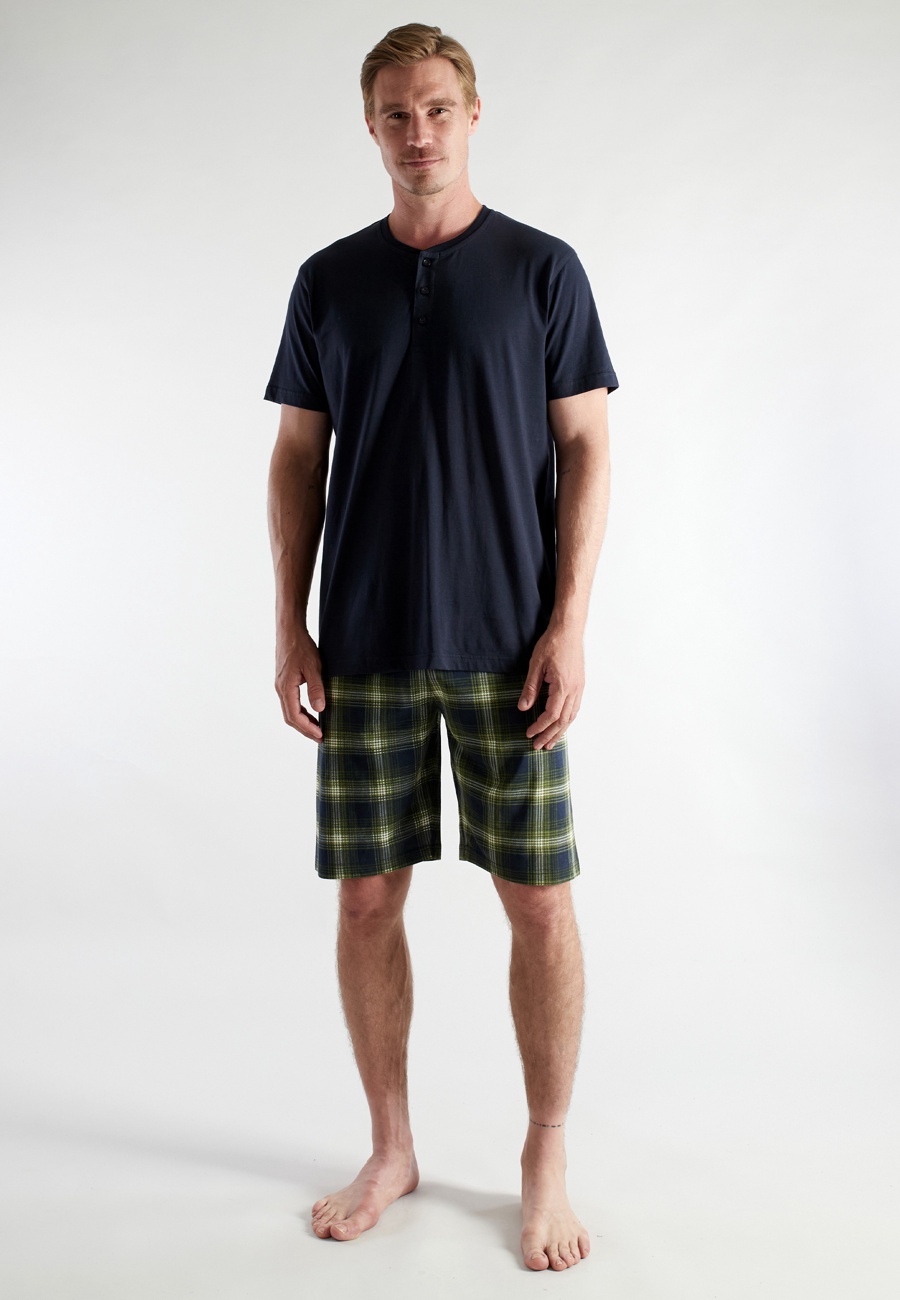 CECEBA Herren Shorty grün kariert