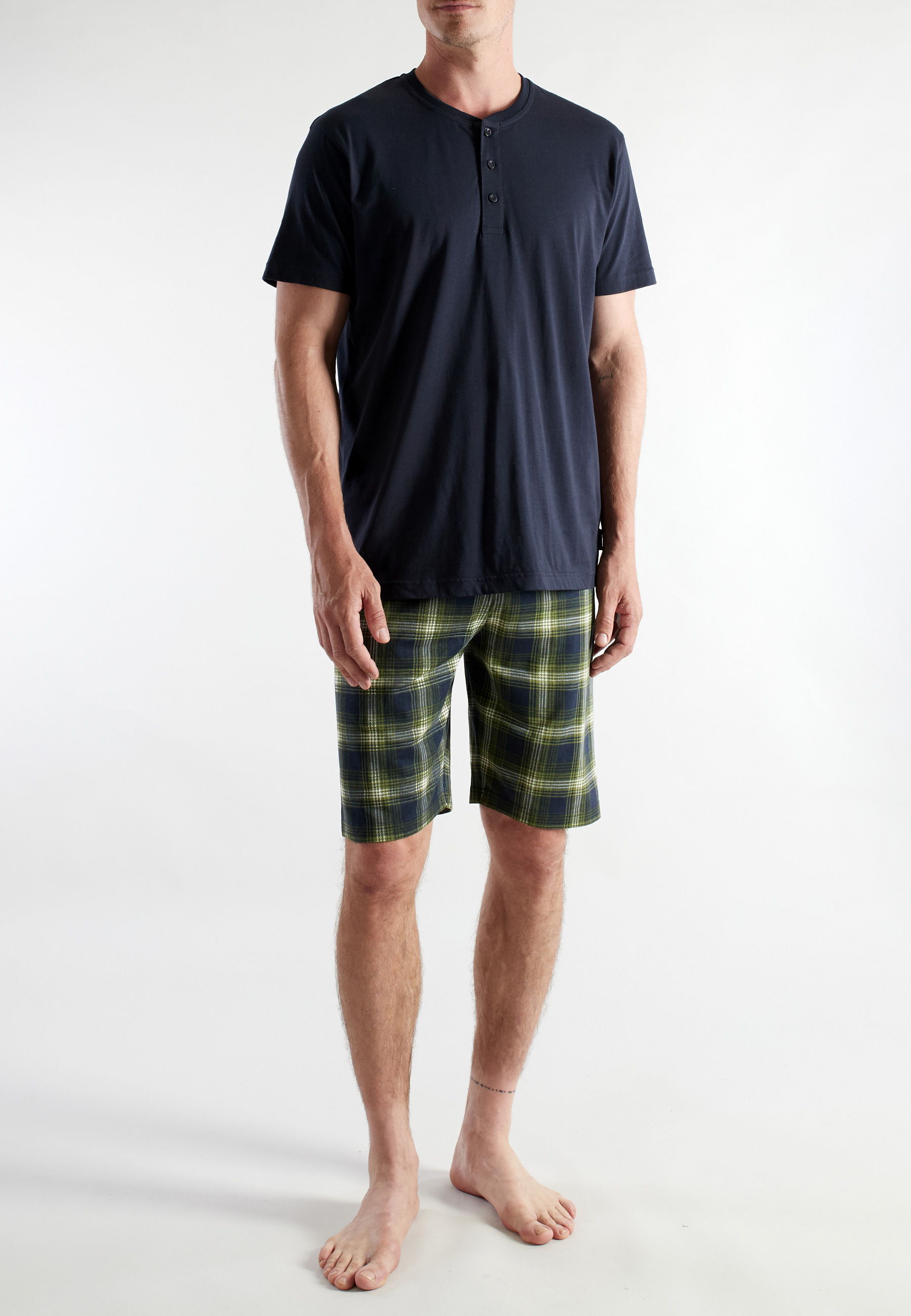 CECEBA Herren Shorty grün kariert