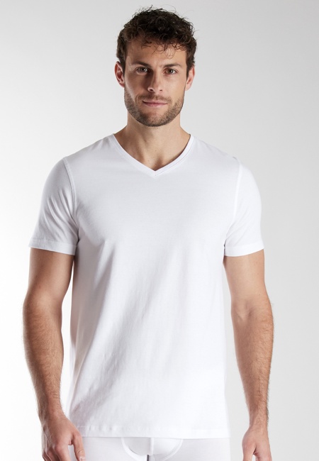 BUGATTI Herren T-Shirt weiß uni 2er Pack