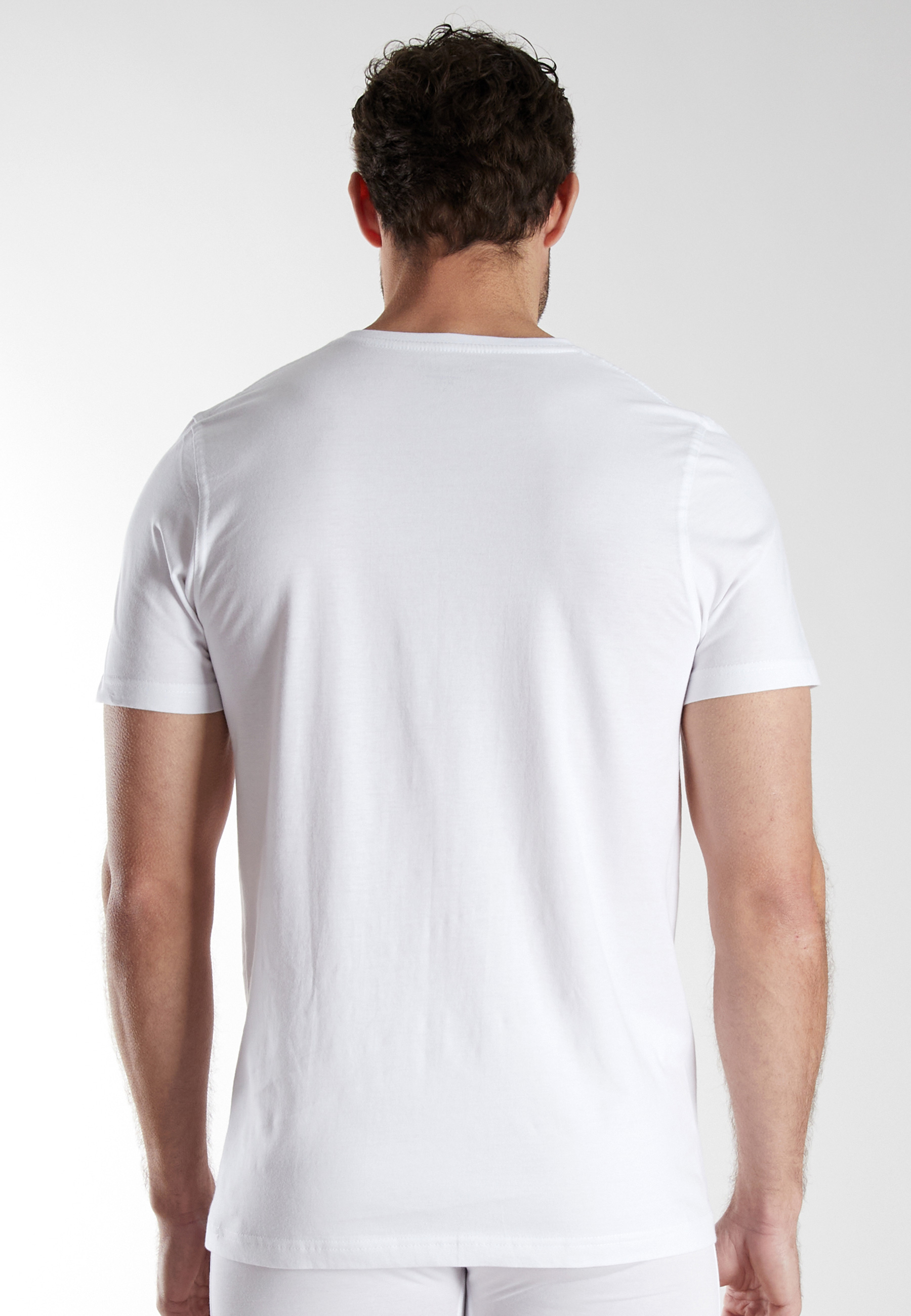 BUGATTI Herren T-Shirt weiß uni 2er Pack