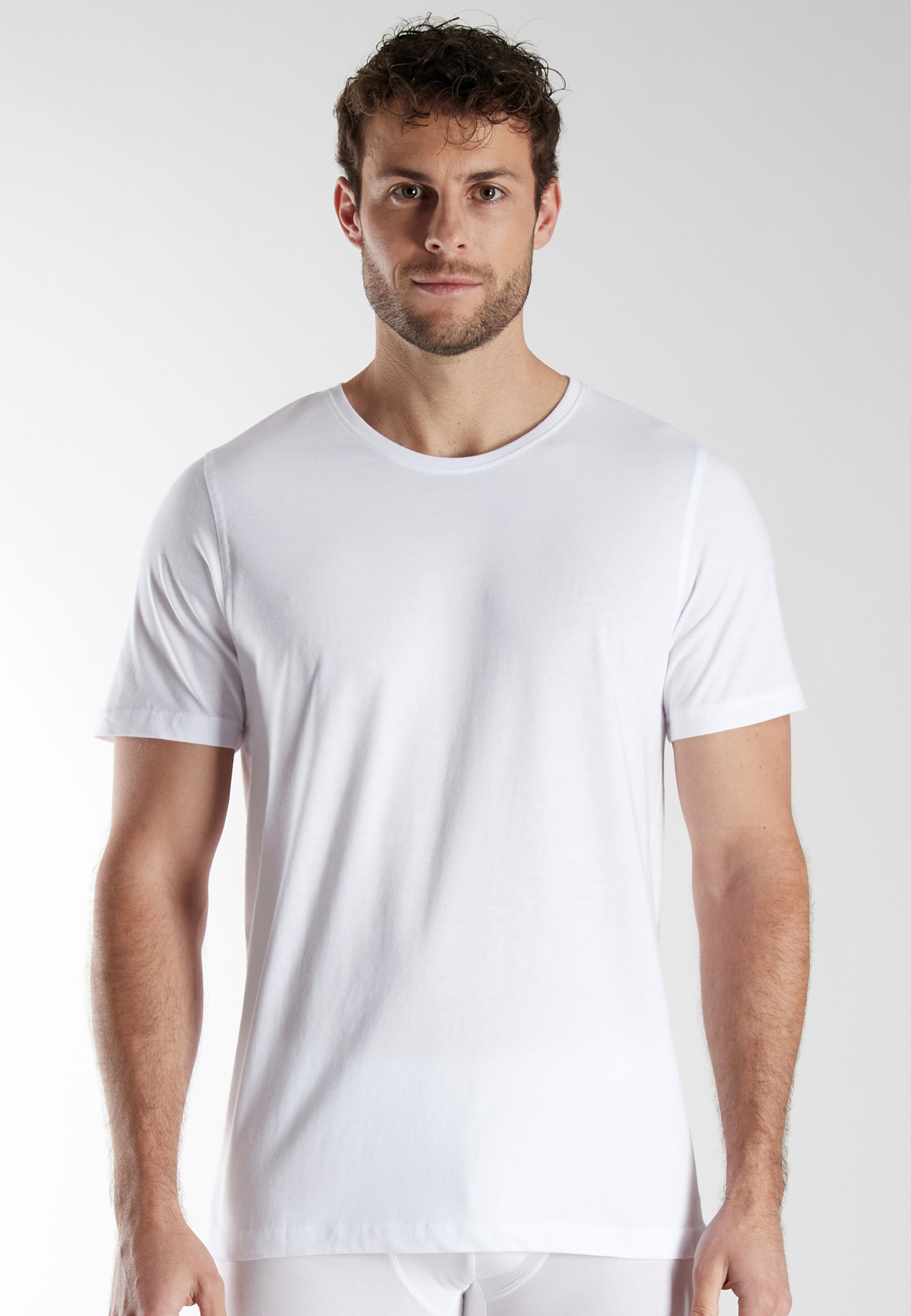 BUGATTI Herren T-Shirt weiß uni 2er Pack