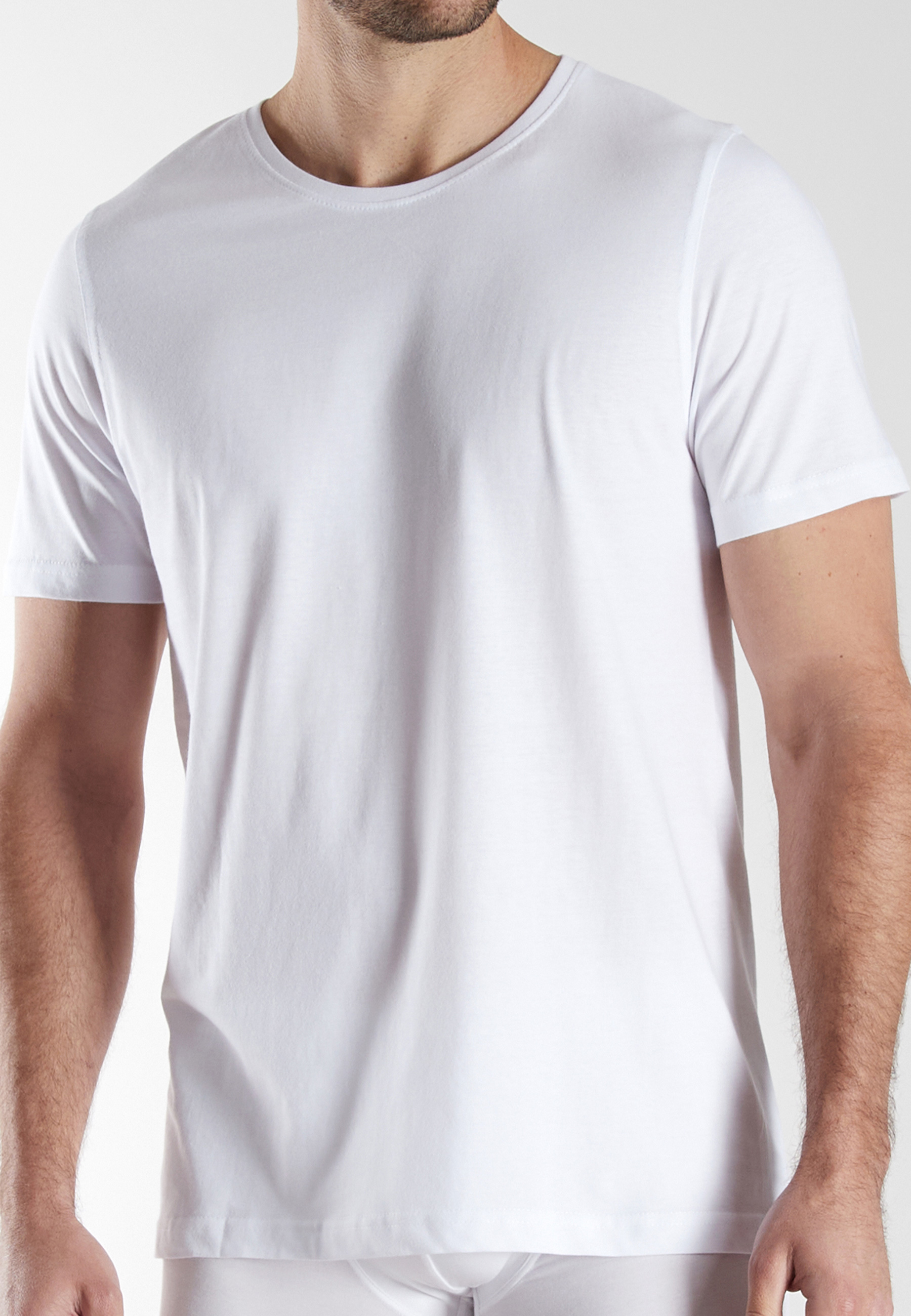 BUGATTI Herren T-Shirt weiß uni 2er Pack