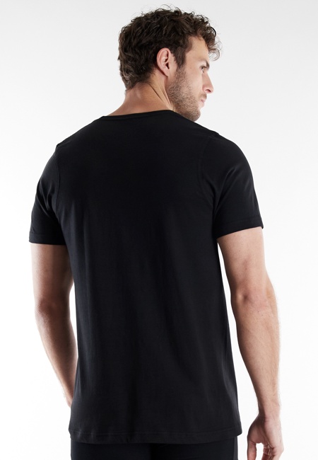 BUGATTI Herren T-Shirt schwarz uni 2er Pack