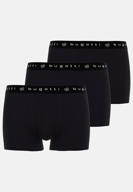 BUGATTI Herren Pants schwarz uni 3er Pack