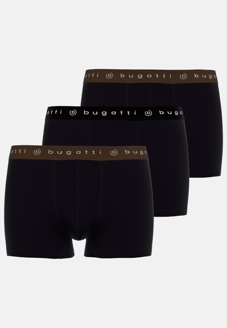 BUGATTI Herren Pants schwarz uni 3er Pack