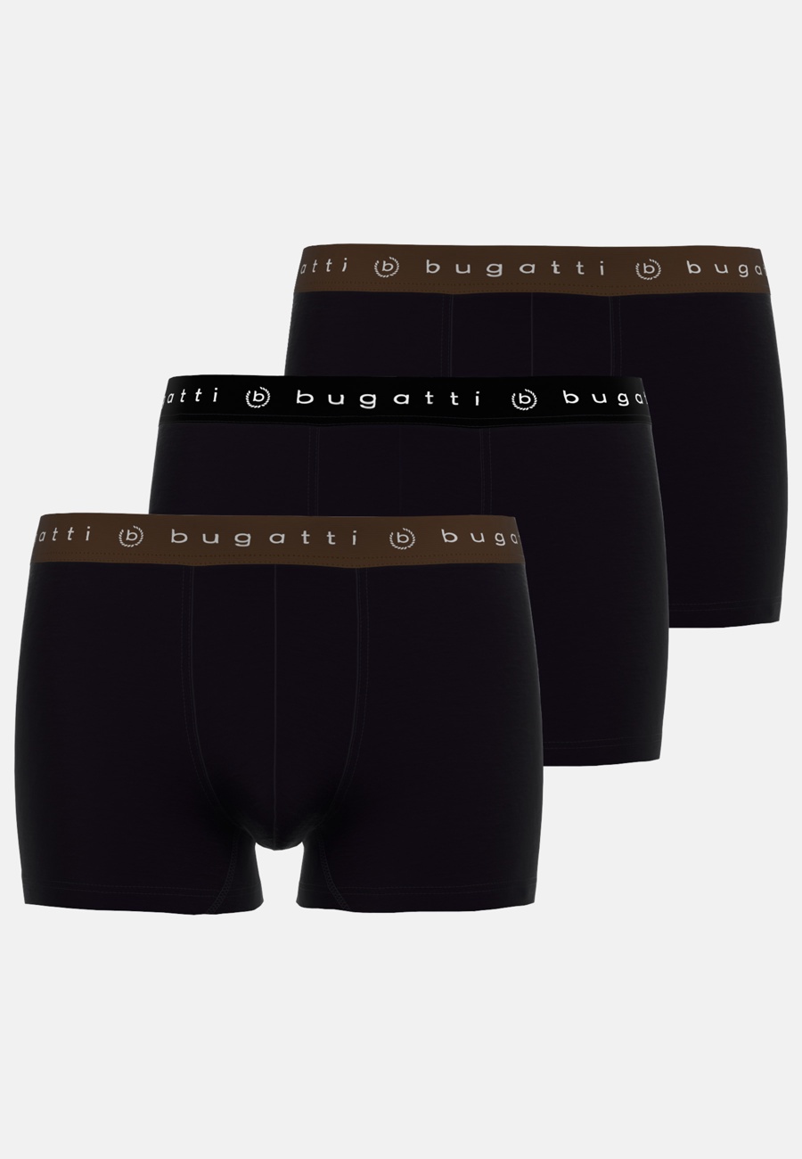BUGATTI Herren Pants schwarz uni 3er Pack