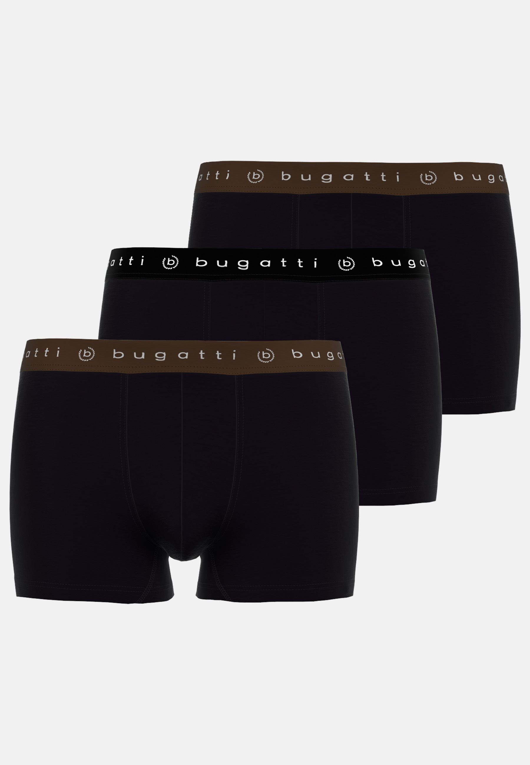 BUGATTI Herren Pants schwarz uni 3er Pack