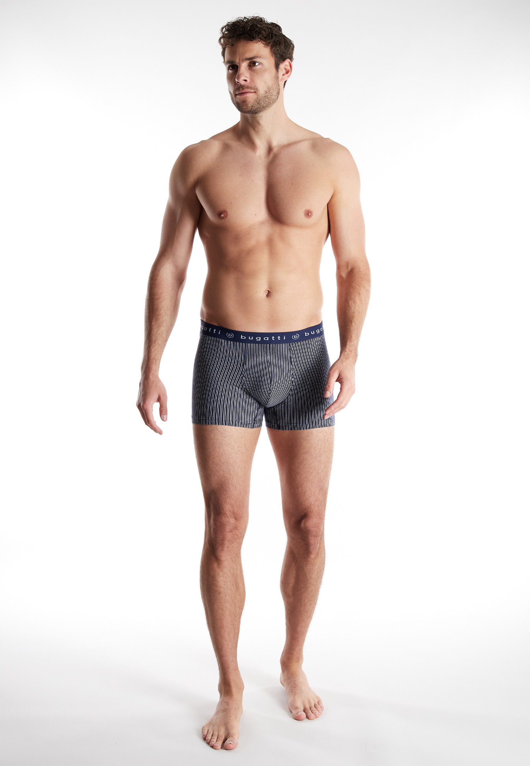 BUGATTI Herren Pants blau bedruckt 3er Pack