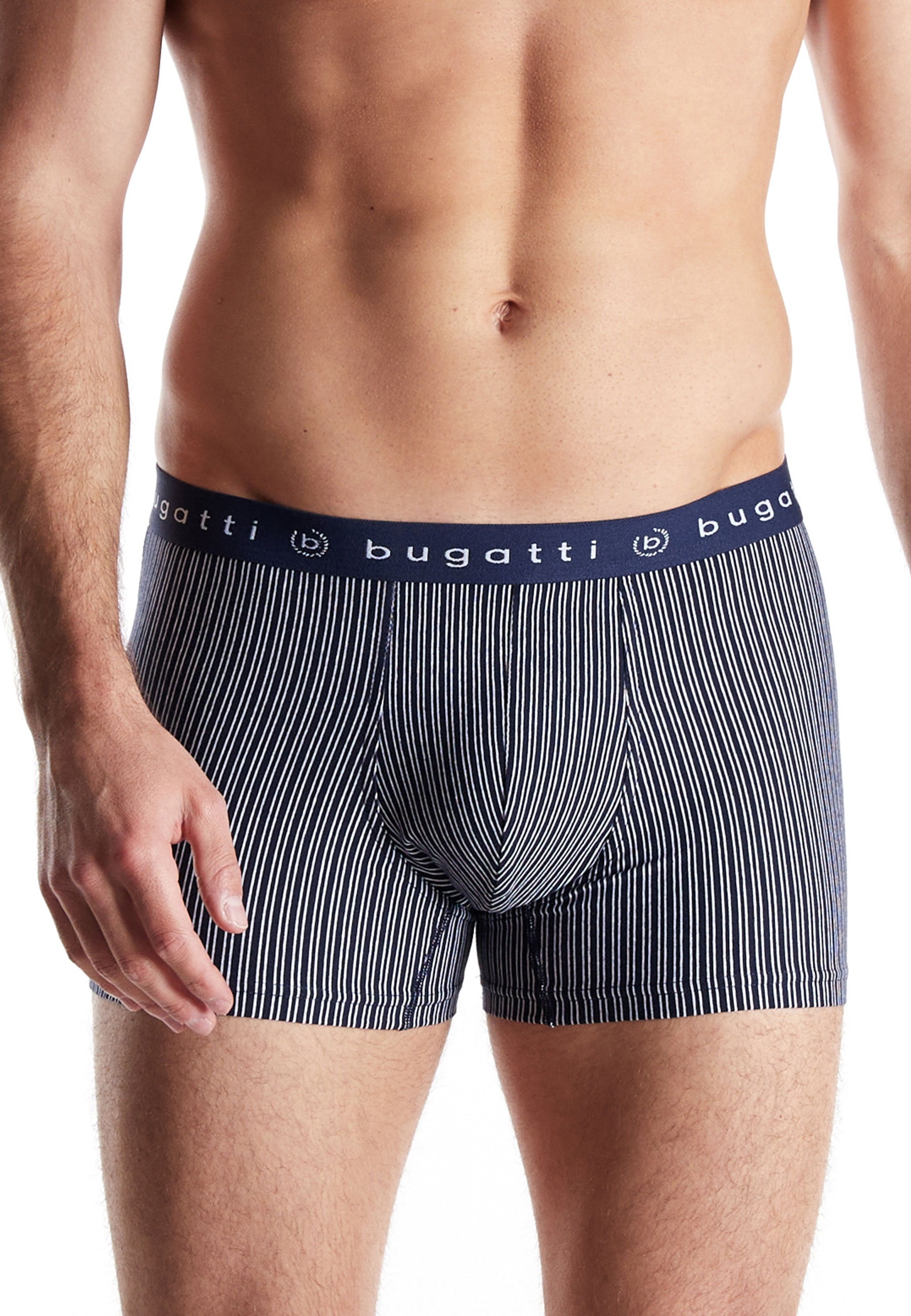 BUGATTI Herren Pants blau bedruckt 3er Pack