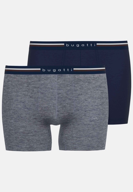 BUGATTI Herren Long-Pants blau bedruckt 2er Pack