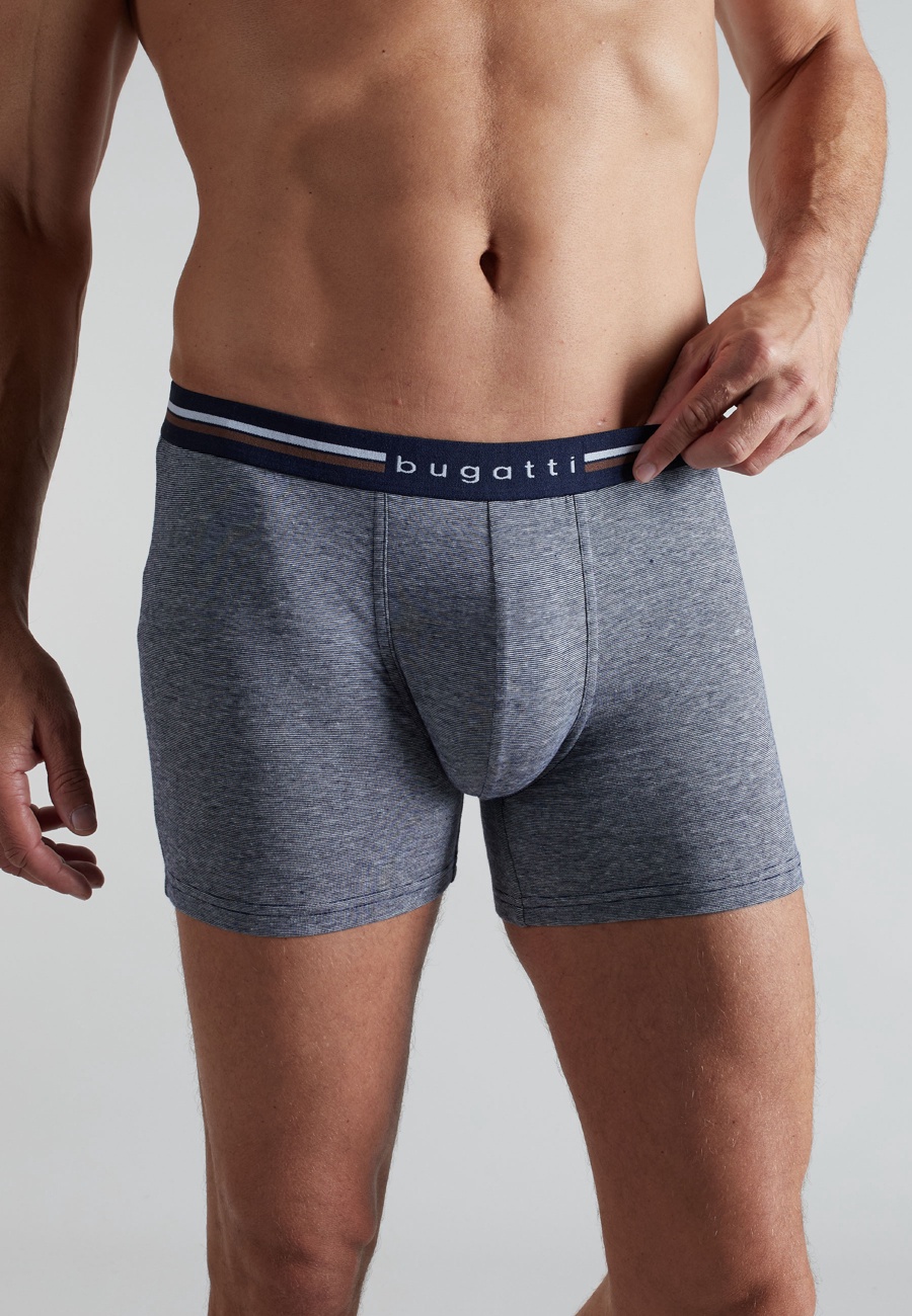 BUGATTI Herren Long-Pants blau bedruckt 2er Pack
