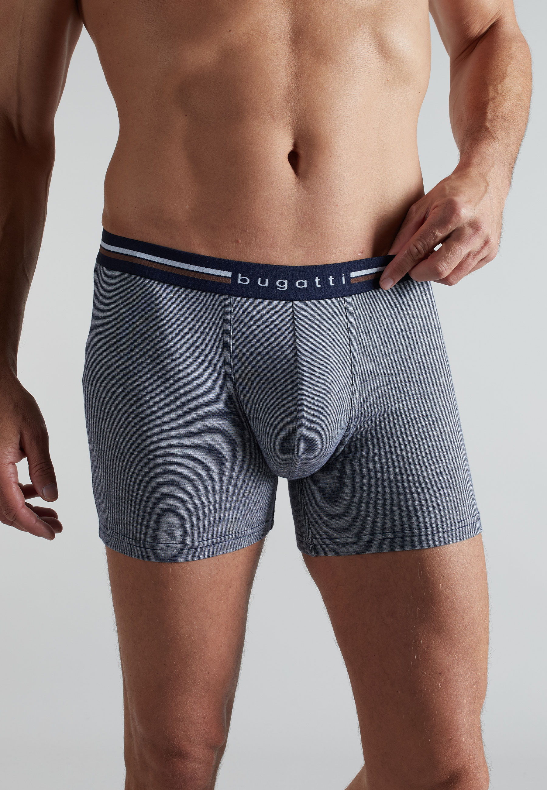 BUGATTI Herren Long-Pants blau bedruckt 2er Pack