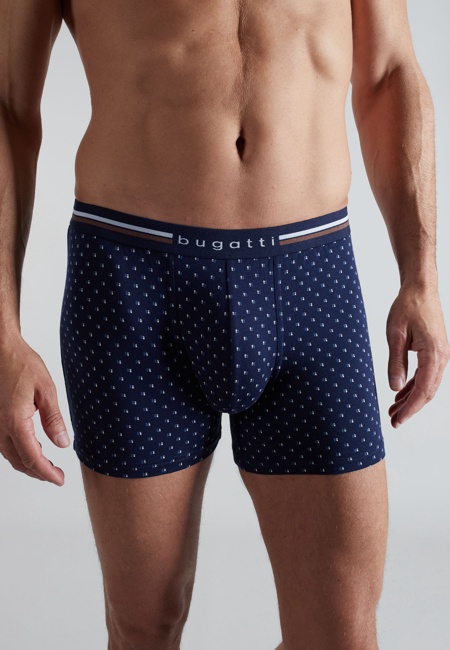 BUGATTI Herren Long-Pants blau bedruckt 2er Pack
