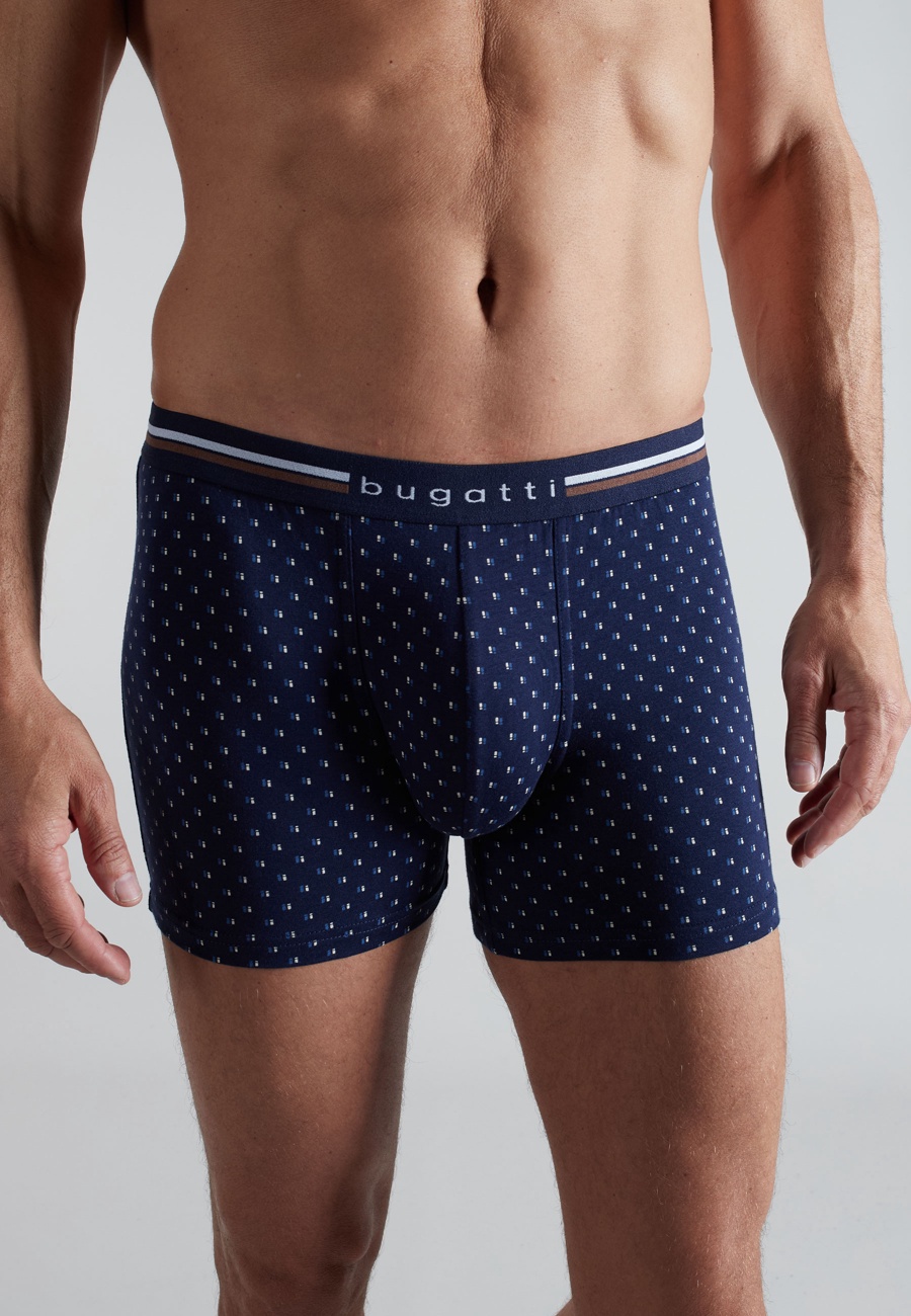 BUGATTI Herren Long-Pants blau bedruckt 2er Pack