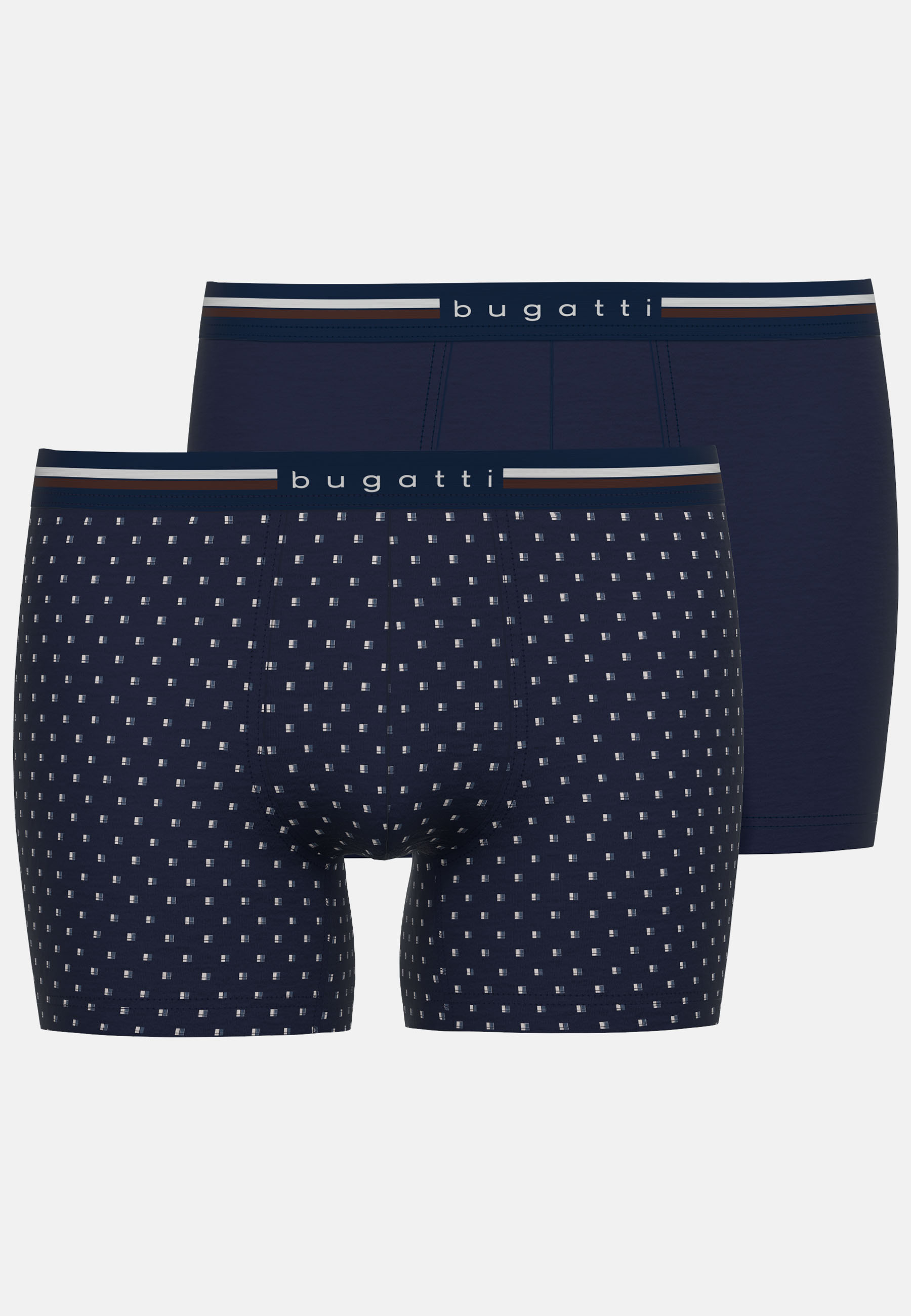 BUGATTI Herren Long-Pants blau bedruckt 2er Pack