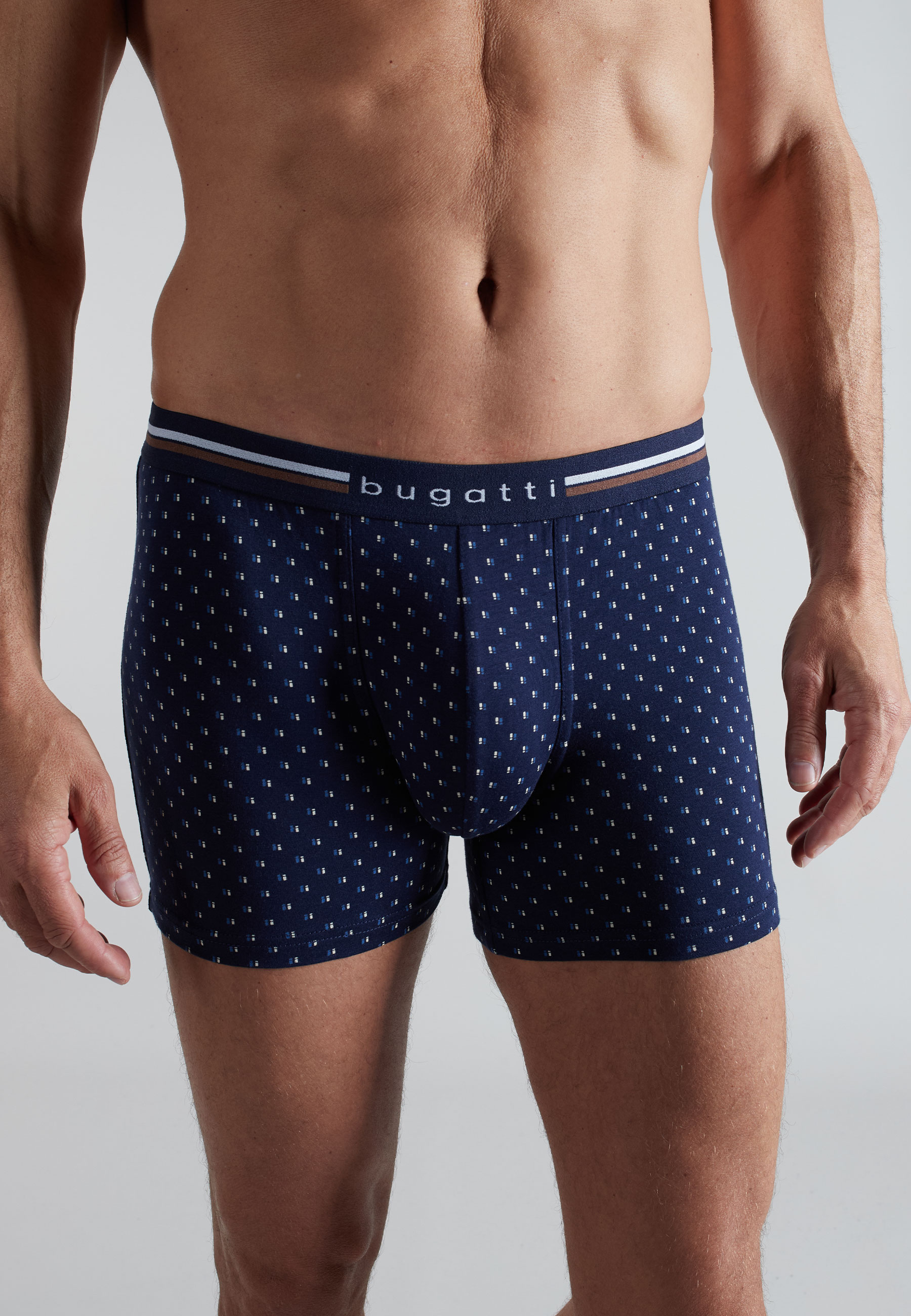 BUGATTI Herren Long-Pants blau bedruckt 2er Pack