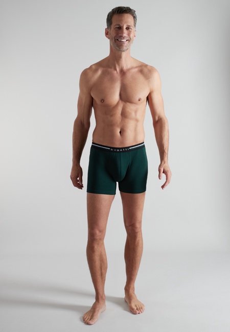 BUGATTI Herren Long-Pants grün uni 2er Pack