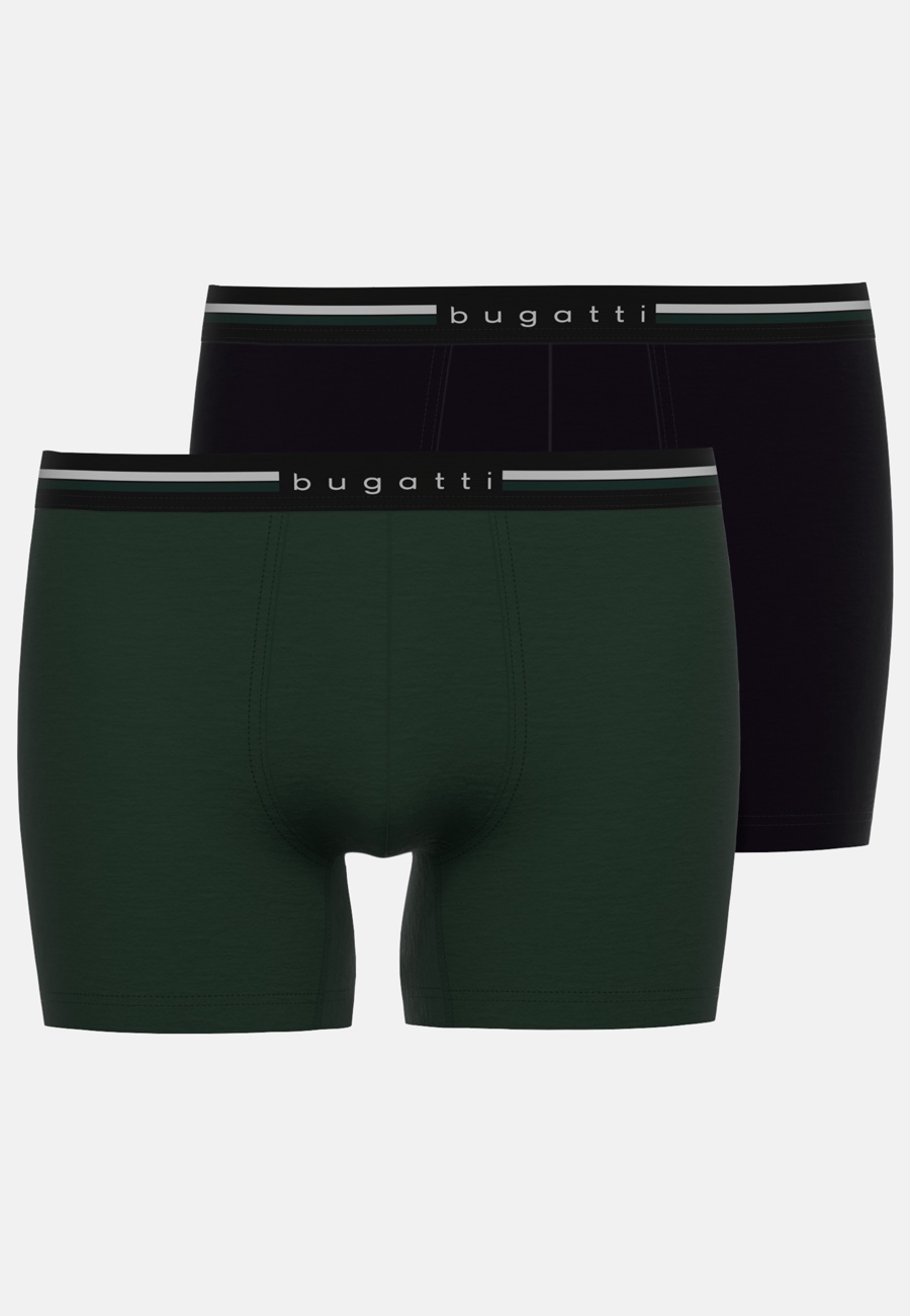 BUGATTI Herren Long-Pants grün uni 2er Pack